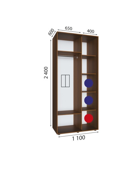 Гардеробна CLS- 1 1100x2000x450 Дуб Бароко Рістретто